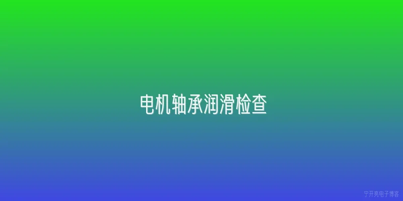 电机轴承润滑检查