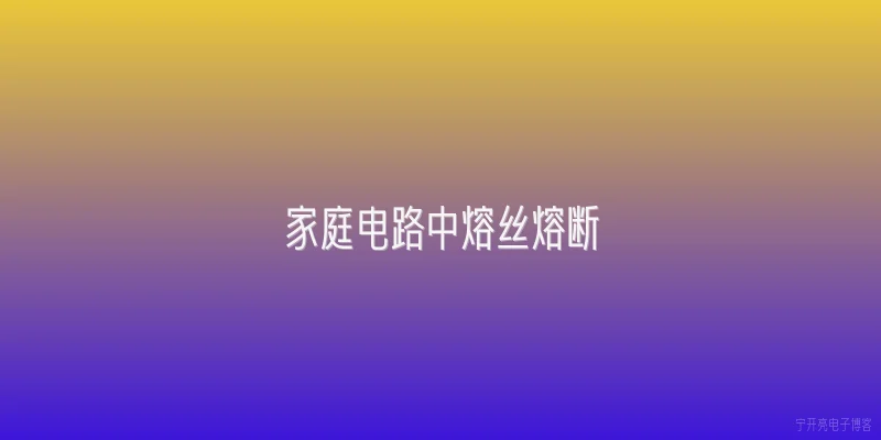 家庭电路中熔丝熔断