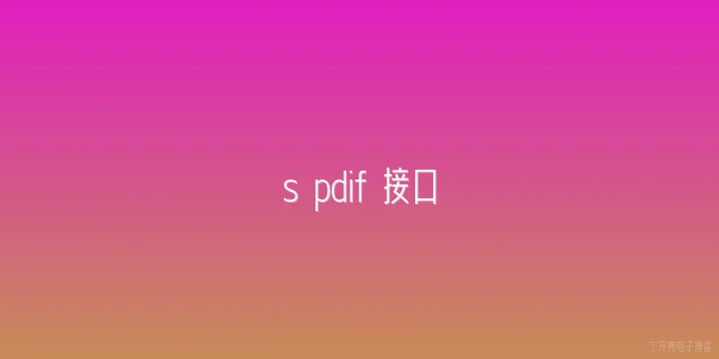 s pdif 接口
