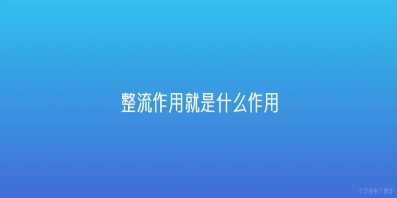 整流作用就是什么作用